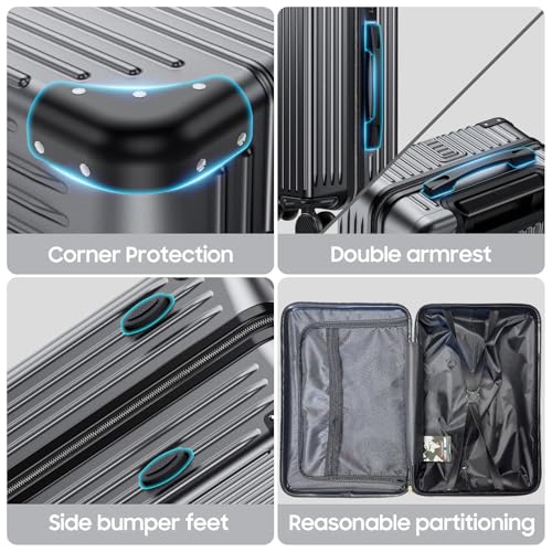 20 Inch carry on luggage airline approved Lightweight carry on luggage 22x14x9 airline approved with TSA lock 8 Double Spinner Wheels Hard Shell Luggage Suitcase with TSA Lock suitcases with wheels2