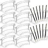 Chinco 10 Pieces Plastic Pen Holder Clear Display Stand 6-slots Display Stand Eyebrow Pen Makeup Brush Rack Organizer for Back to School Office Home Supplies, Vertical