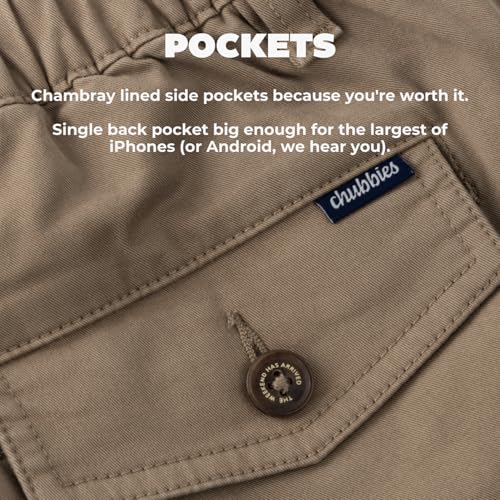 Image of Chubbies Chino Shorts Men 5.5 Inch - Mens Shorts Casual with Elastic Waistband, Side and Back Pockets, Stretch Cotton Blend