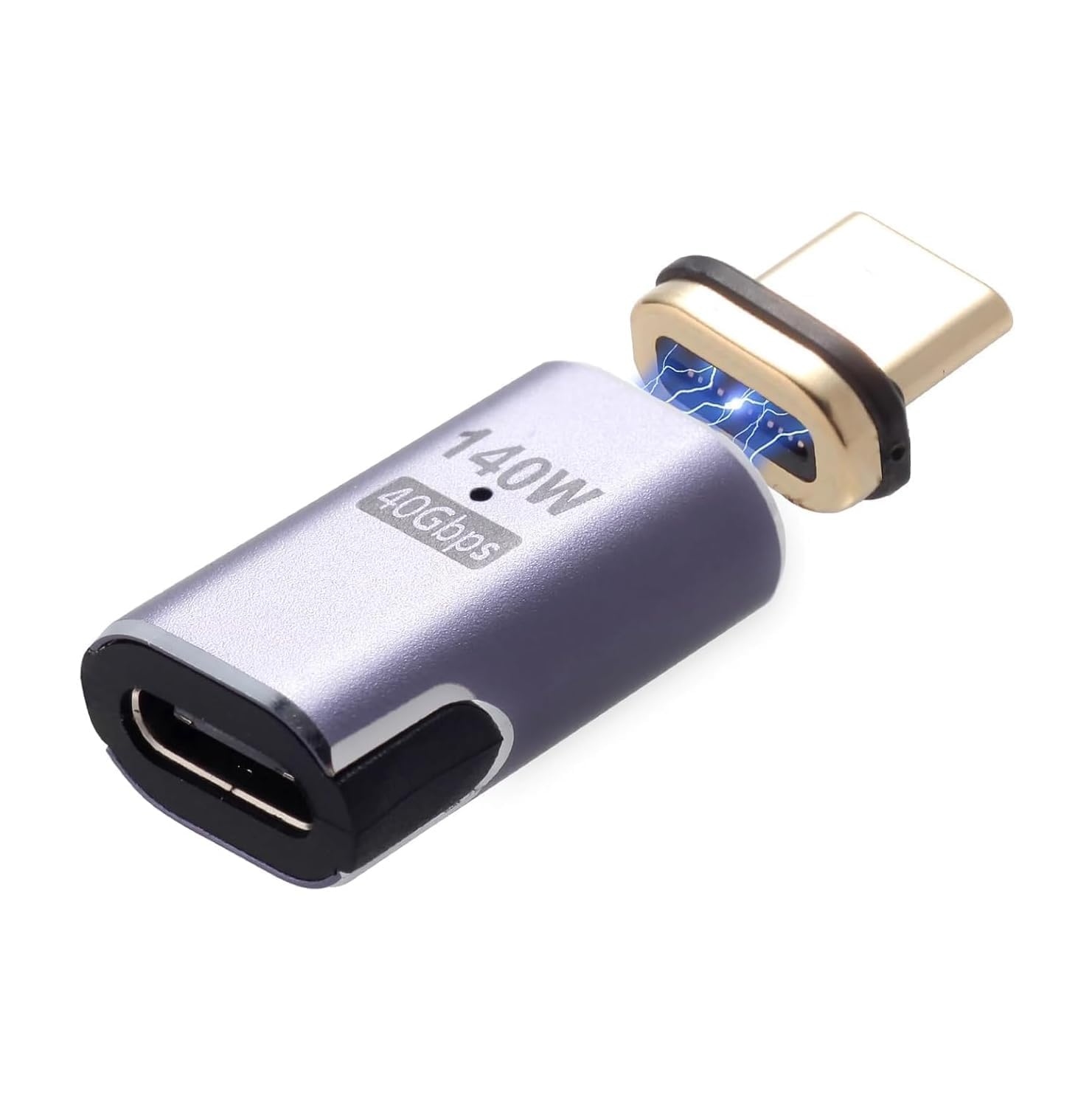 IVIVTOR USB C Magnet Adapter - 140W USB-C Magnetisch Adapter Gerader - 40 Gbps Typ c Magnetic Stecker 24 Pin für Laptop Tablet Handy