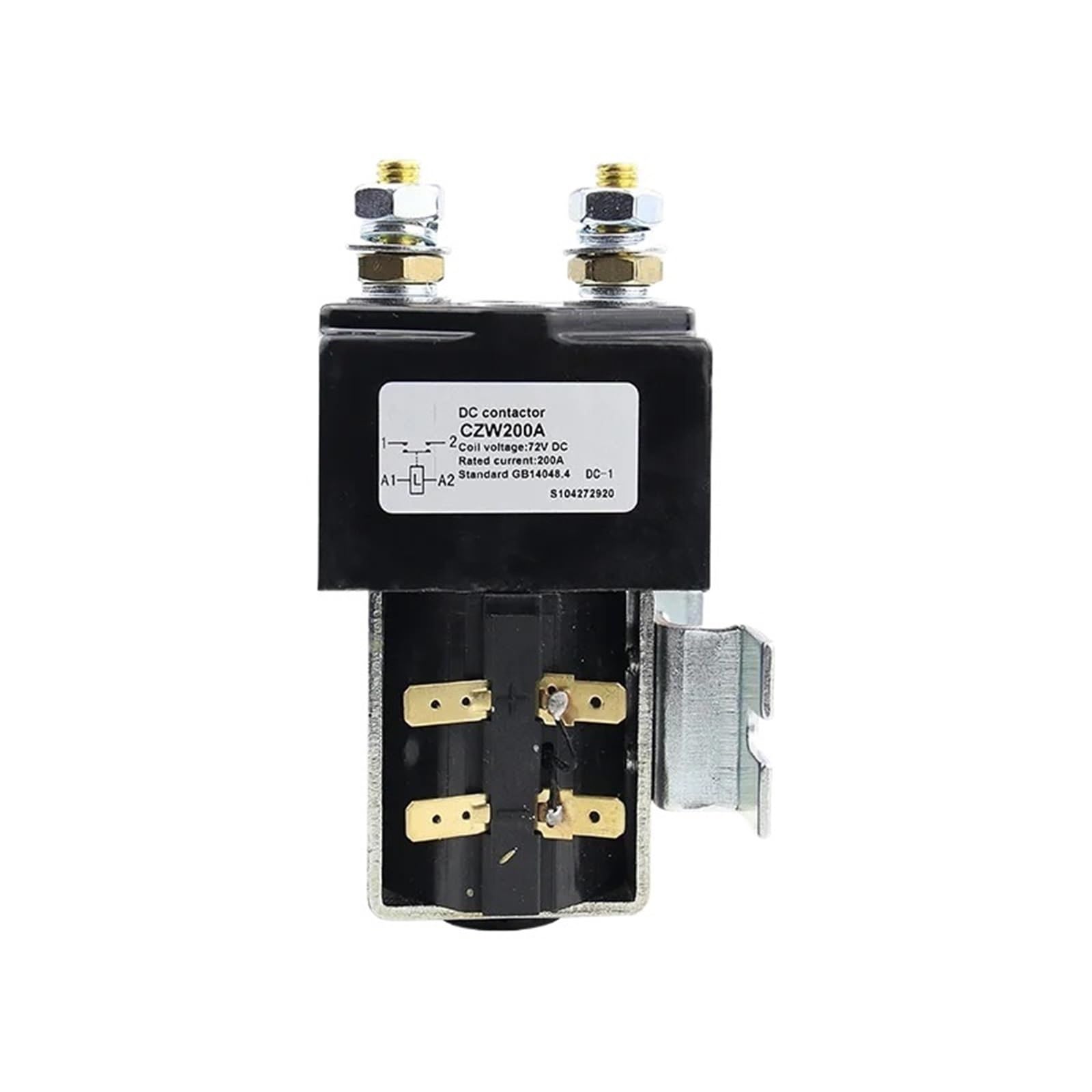 HUUOQIWY 200A Contactor 12VDC 24V 36V 48V 60V 72V Use for Electric Vehicles and Engineering Machinery DC Contactor 1Pcs(DC48V 1NO)