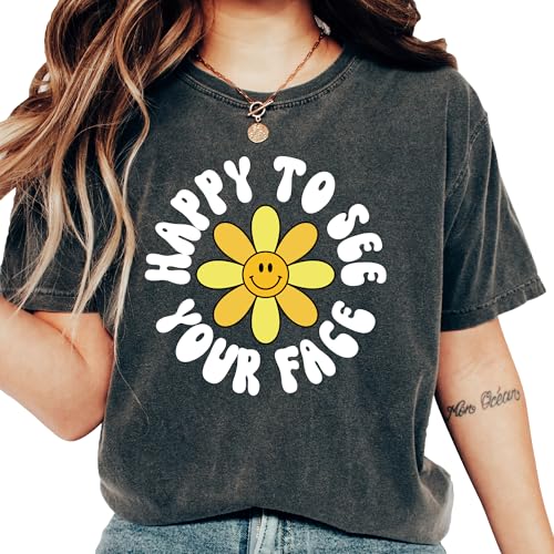 Comfort Colors® Back to School Teacher Shirt-Happy to See Your Face Tee- Gift for Teacher- First Day of Teacher Outfit