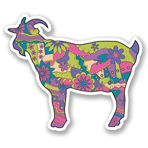 Flowery Goat Round Metal 0.75" Lapel Pin Hat Shirt Pin Tie Tack Pinback2