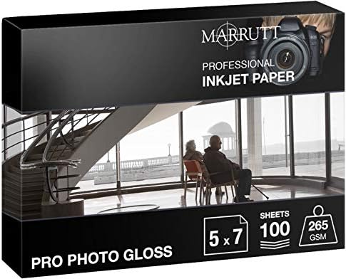 Marrutt 265gsm Pro Photo Gloss Inkjet Paper: 5" x 7" - 100 Sheets