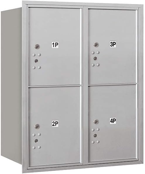 Salsbury Industries 3710D-4PARP 4C Horizontal Mailbox, Aluminum