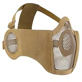 Airsoft Maske Taktische Maske für Airsoft Paintball Faltbare Halbe Gesichtsschutz Maske (Brown)