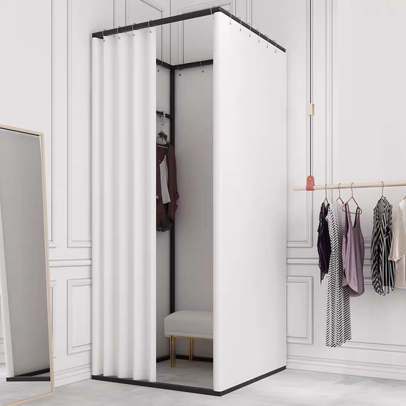 Clothing Store Fitting Room, Portable Changing Room with Shading Curtain Used in Office, Mall,...