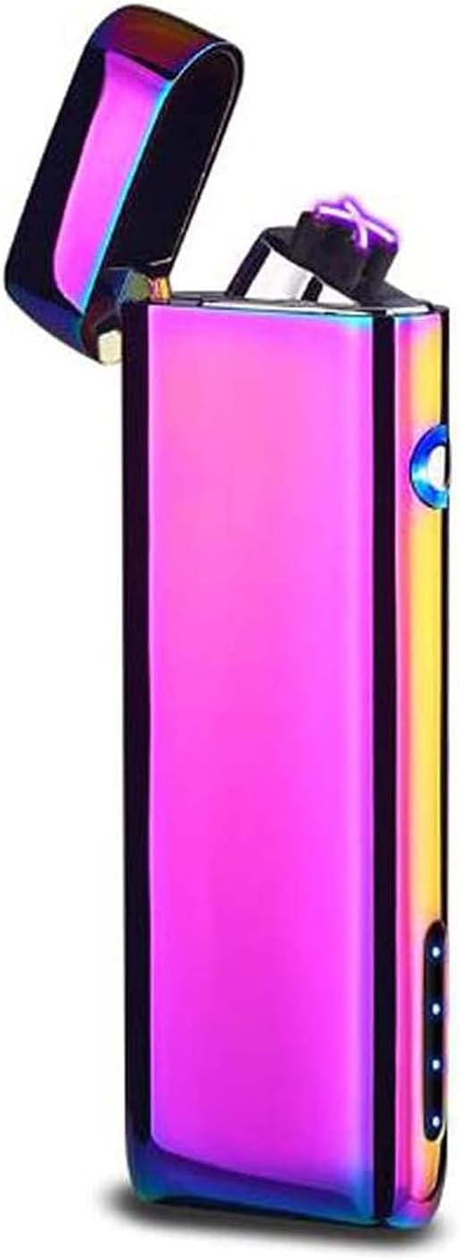 Saibit Electric Lighter, Double Arc Electronic USB Rechargeable Lighter, Windproof Flameless Cigarette Lighter (Purple)