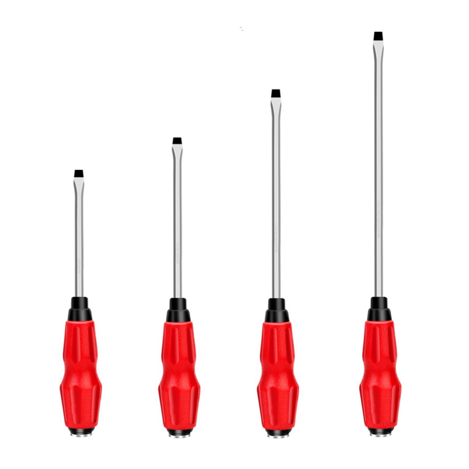 4 PCS Präzision Flachkopf Schraubendreher Set,6x100mm, 6x125mm, 6x150mm, 8x200mm,Multifunktionale Magnet Flachkopf Schraubendreher für Montage und Reparatur.