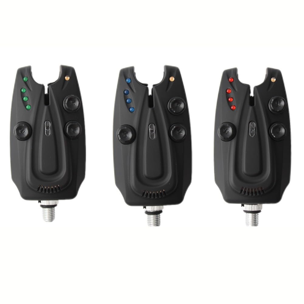 Kit d'alarme de touche numérique sans fil pour pêche à la carpe avec flash LED et son, étanche à la pluie, sensibilité réglable pour cannes à pêche, 3 alarmes et 1 récepteur