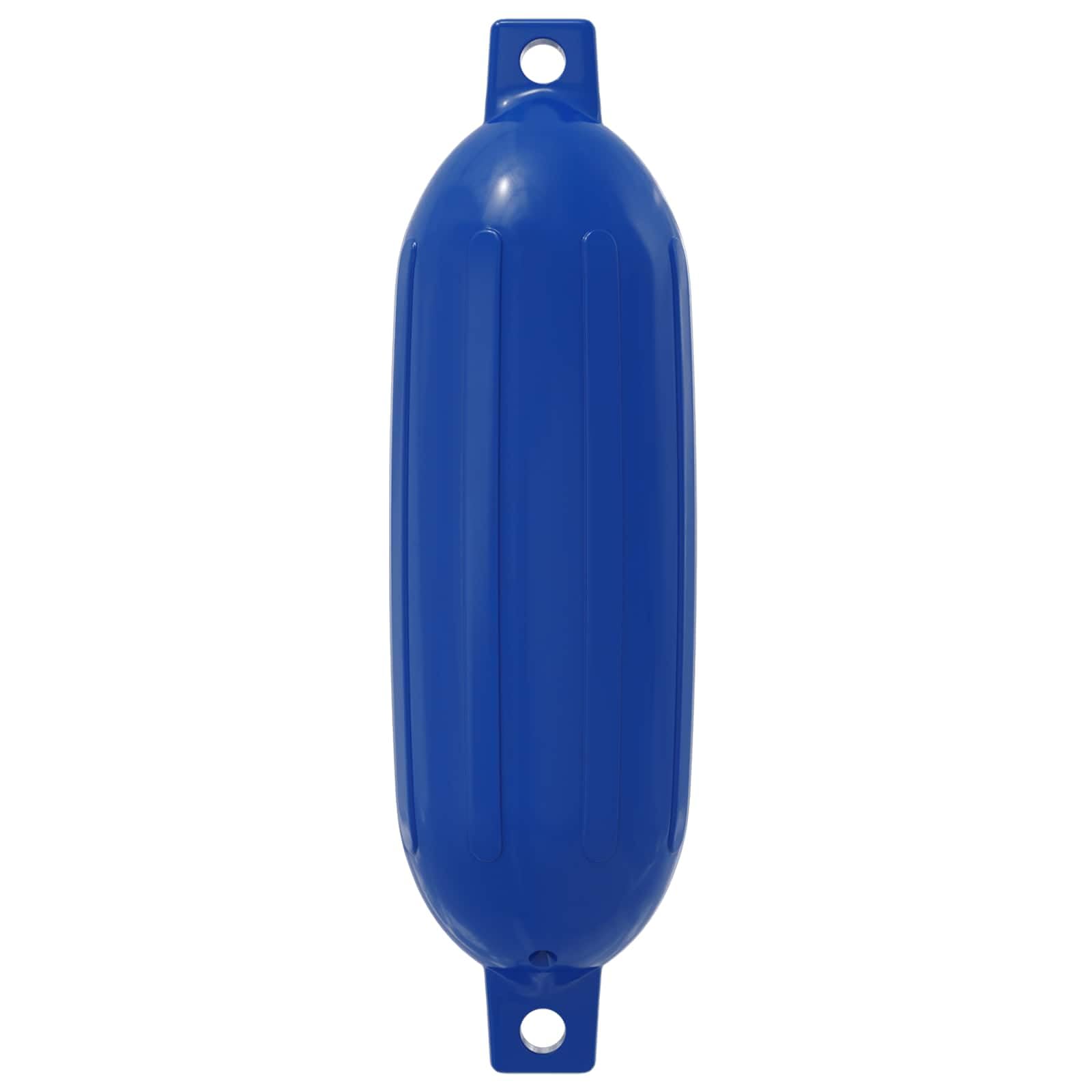 Parafango per barca, 2 pezzi, Ø 16 x 58 cm, blu, in PVC con corde e pompa, resistente alle intemperie per gommoni, ponton, porti, ormeggio e protezione per gli sport acquatici