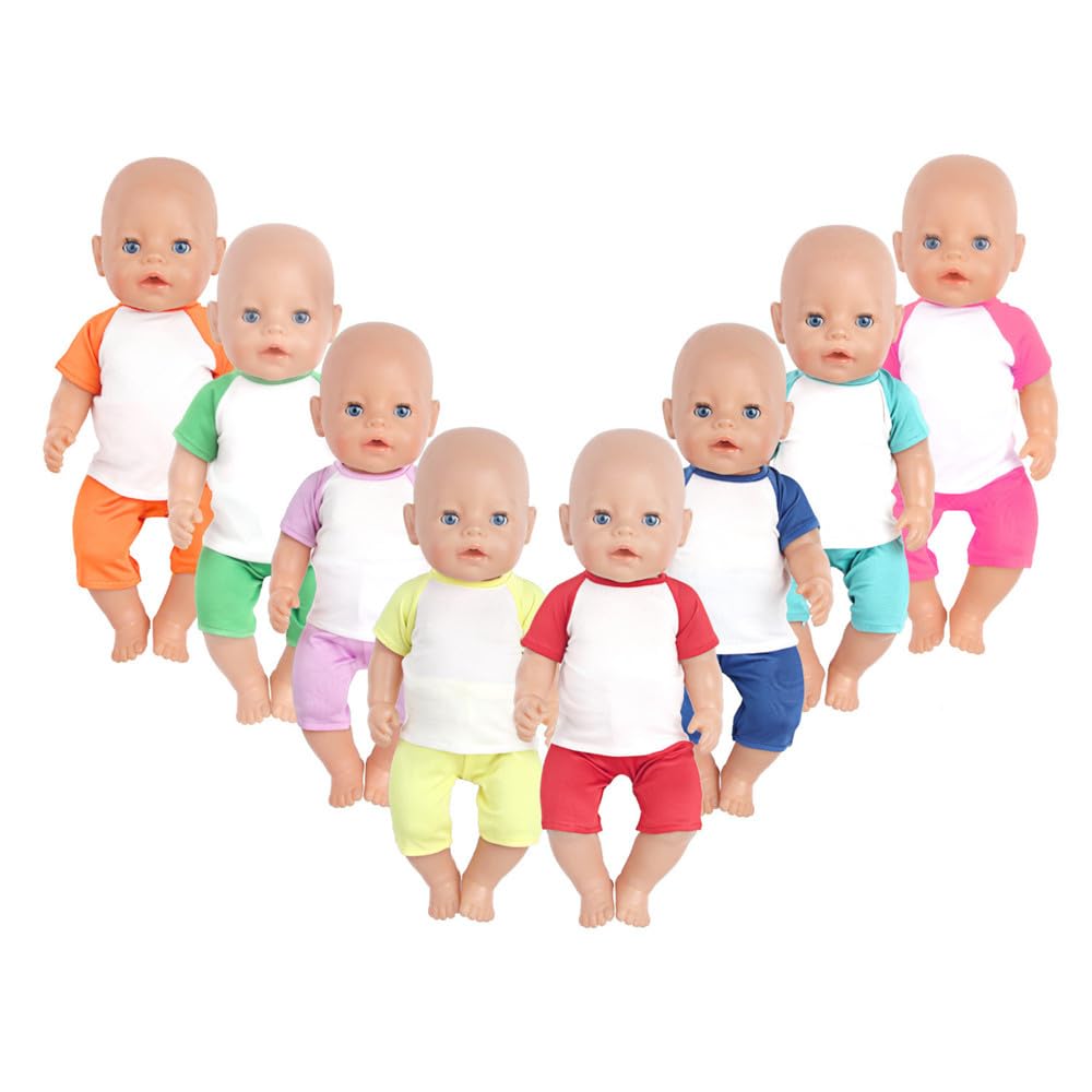 Convient comme les vêtements de poupée American Girl/Vêtements de poupée de 18 pouces/Rashguard rose vif/turquoise avec short coupe garçon assorti - France Convient comme les vêtements de poupée American Girl/Vêtements de poupée de 18 pouces/Rashguard rose vif/turquoise avec short coupe garçon assorti - France