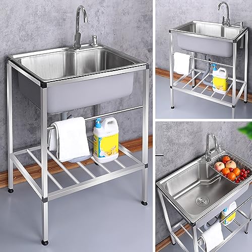 Évier de cuisine indépendant en inox pour résoudre le manque de point d'eau sur un balcon