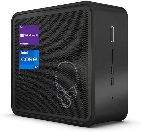 Intel NUC 9 Business Mini PC Desktop, Core i7-9750H, 32GB RAM, 1TB SSD, HDMI, RJ-45, SD Card Reader, Thunderbolt, Wi-Fi 6, Windows 11 Pro, Black, NUC9QN