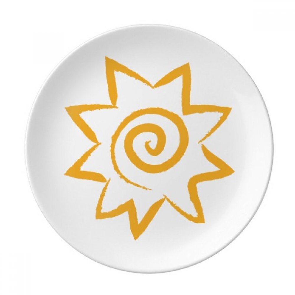 Assiette décorative en porcelaine peinte main cadeau maison motif soleil lumineux