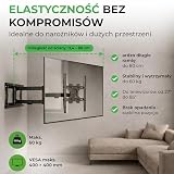 XTRARM TiTon F 80 cm odległość od ściany, uchwyt ścienny TV, długie ramię obrotowe, pochylanie, obracanie, wysuwanie, TV ok. 32-75 cali do 60kg