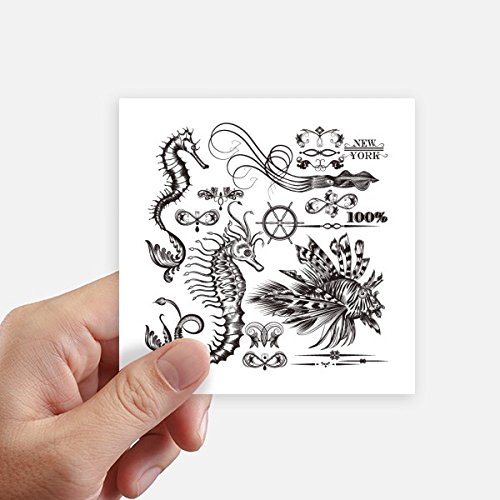 Sticker hippocampe noir DIYthinker pour décorer une valise et un ordinateur portable