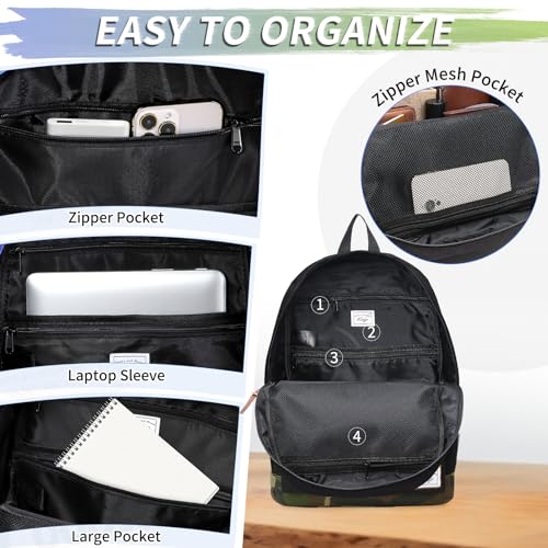 Kasqo School Backpack, Classic Lightweight 14-15.6 Inch Laptop Bookbag for Men Women Teens Girls Boys College3