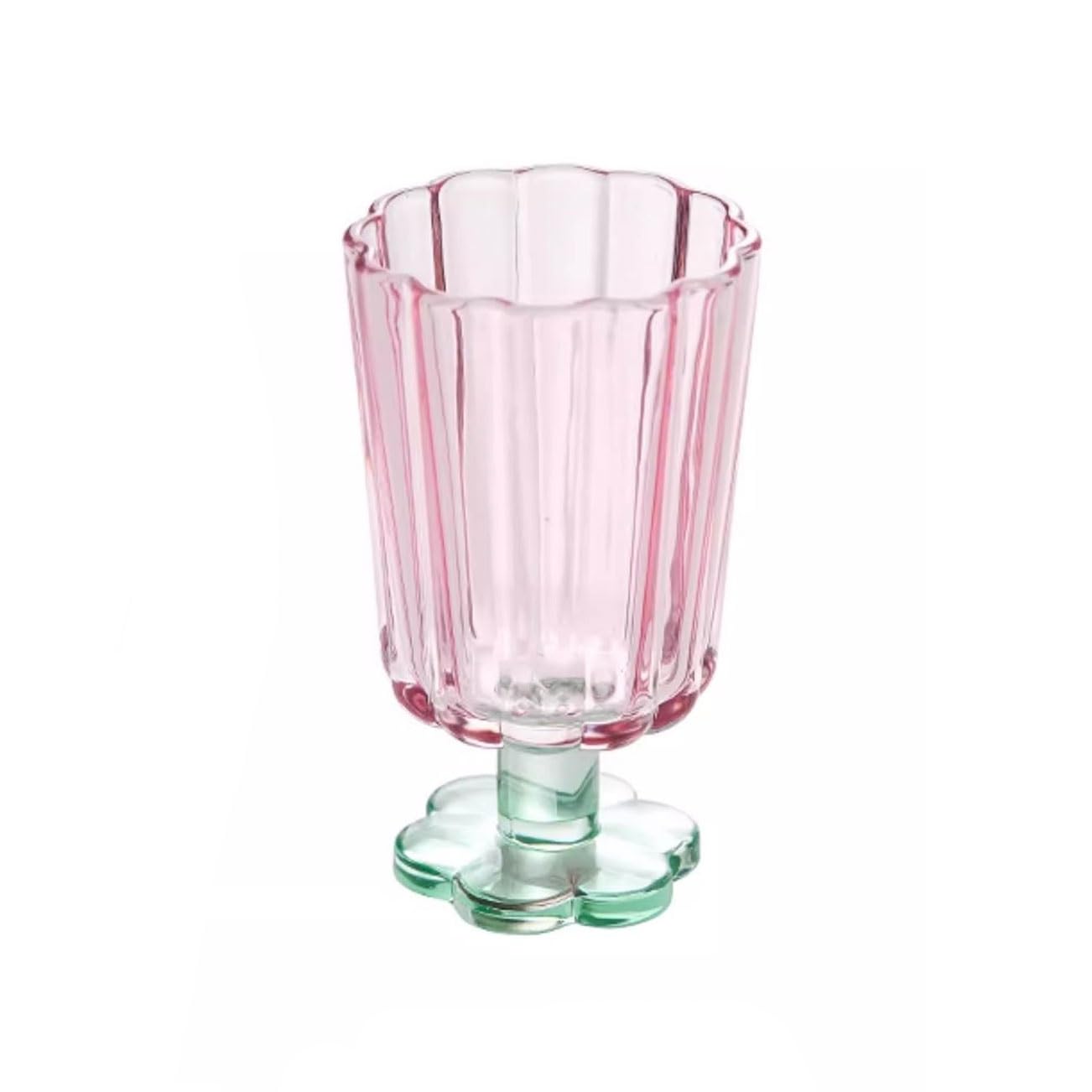 Copas de vino con base floral para cenas elegantes, tazas de vidrio soplado para champán
