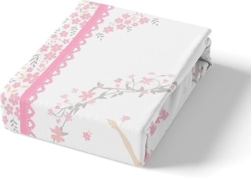 Miniatura 5 de Juego de sábanas de ballet para niñas, tamaño individual, estampado botánico, floral, sábana bajera ajustable para decoración de bailarina, juego de