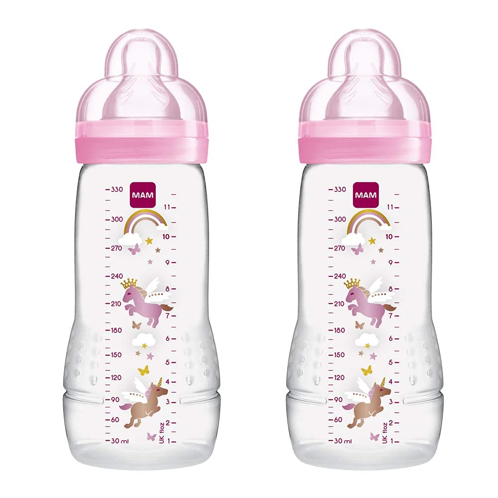 Istruzioni in lingua straniera - Mam - Easy Active Biberon con tettarella flusso veloce, 330 ml, colori assortiti, 2 pezzi