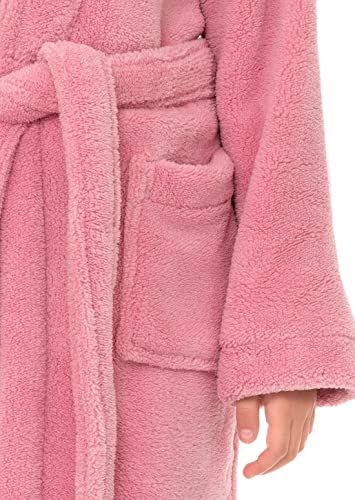 TowelSelections Girls Robe, Kids Plush Shawl Fleece Bathrobe4