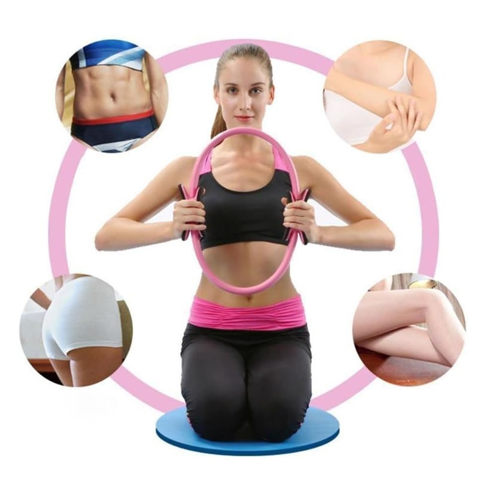 5 Pièces Ensemble D'anneaux de Pilates, Kit Essentiel de Pilates, Pilates Accessoires, Ensemble de bagues de Pilates, pour Les Jambes, Les Bras et Les Cuisses, Perte de Poids, Adultes (Rose)