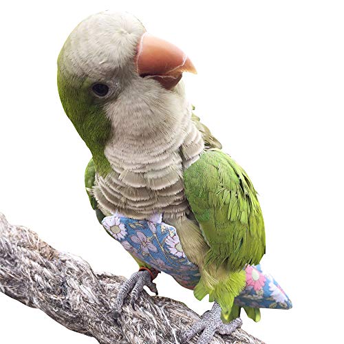 HEZHUO Bird Clothes Parrot Diapers Bird Flight Suits, Reusable Waterproof Diapers pet Bird Supplies (L, Brown)