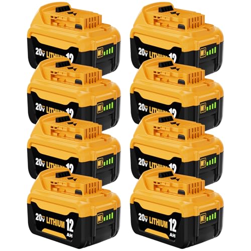 Image of 8 Packs 12000mAh Replacement for Dewalt 20V Battery DCB206 DCB203