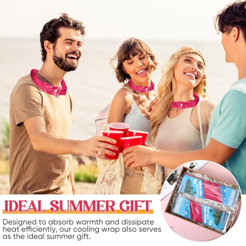 Image of Cozypower 6 Pcs Cooling Neck Wraps with Button Cooling Bandana Neck Cooler Scarf for Hot Weather Ice Neck Wrap Summer Outdoor