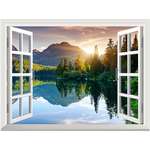 Wall26 WMR2-2017-LAKE-36X48 A Peaking View Through The Forest Of The Morning Sunrise thumb #1