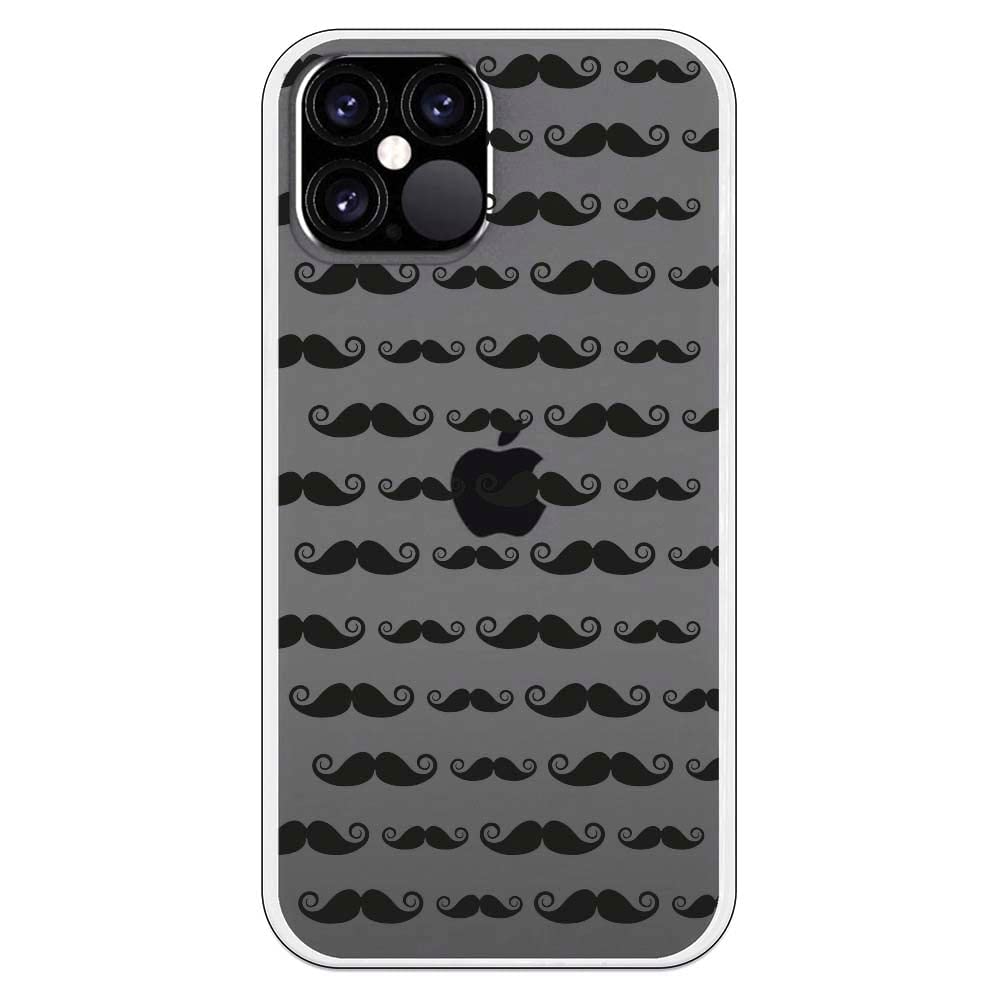 Personalaizer Compatible with iPhone 12-12 Pro Case - Mustache Pattern