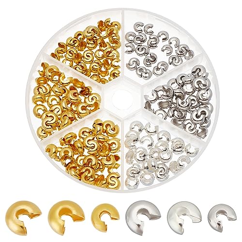 Capuchons de perles à écraser en laiton robuste pour finitions de bijoux impeccables - 2