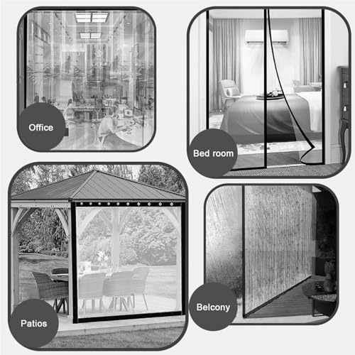 Image of ORILEY PVC Curtain with Eyelet Solid Water Resistant Wind Rain Protection Sun & Dustproof for Long Door Balcony and Outdoor Use (Pack of 1, Transparent 4.5FT x 10FT)