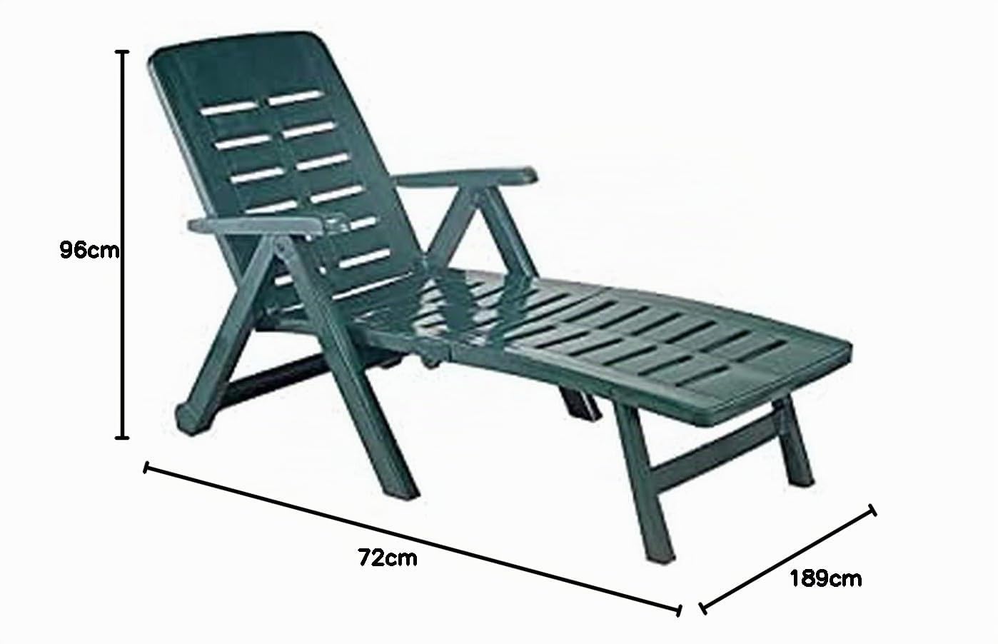 Ipae-Progarden - Sdraio Verde con Ruote Verde Foresta Smeve L72H96P189Cm