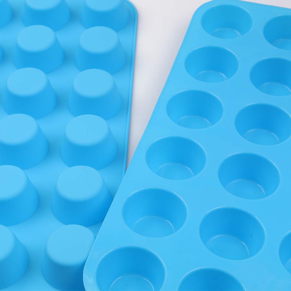 Teglia Per Muffin Da 24 Tazze, Antiaderente, Metallo Resistente, Cottura Uniforme, Colore Azzurro