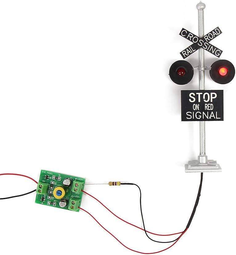 ТоуAE - 1 Unit O Scale 1:43 Railroad Crossing Signal 4 Red LEDs and Circuit Board Flasher
