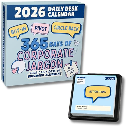Corporate Jargon Desk Calendar 2026 - Gifts for Coworkers, Page a Day Calendar with 365 Days of...