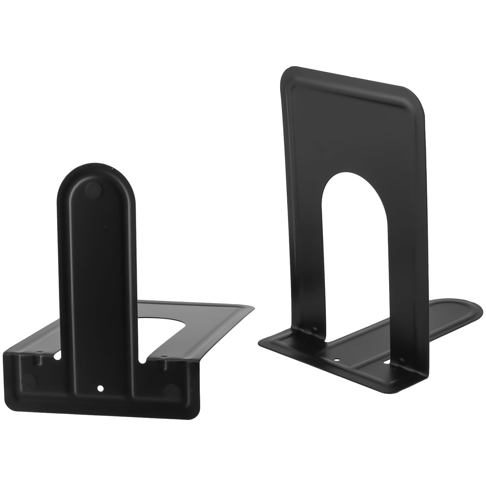 Anti-slip Bookends Set Of 6 Pairs 6 Pairs Heavy Duty Metal Bookends Black - Decorative Book Supports For Shelves, Office & School Use Black Book Organizer