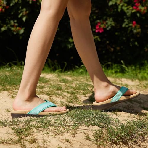 Image of MEGNYA Womens Orthotic Flip Flops, Plantar Fasciitis Sandals for Flat Feet with Arch Support Thong Style Flip Flops, Comfortable Walking Sandals for Beach, Vacation