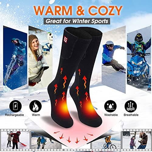 Svpro Heated Socks,Electric Heated Socks For Men Women,Rechargeable Battery Heated Socks,Winter Camping Foot Warmer Socks For Hunting Skiing Fishing Riding Hiking #TOP6