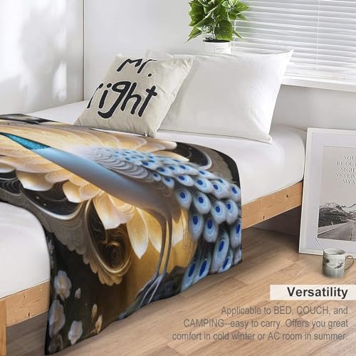 Couverture polaire paon plaid léger résistant pour lit et canapé - 6