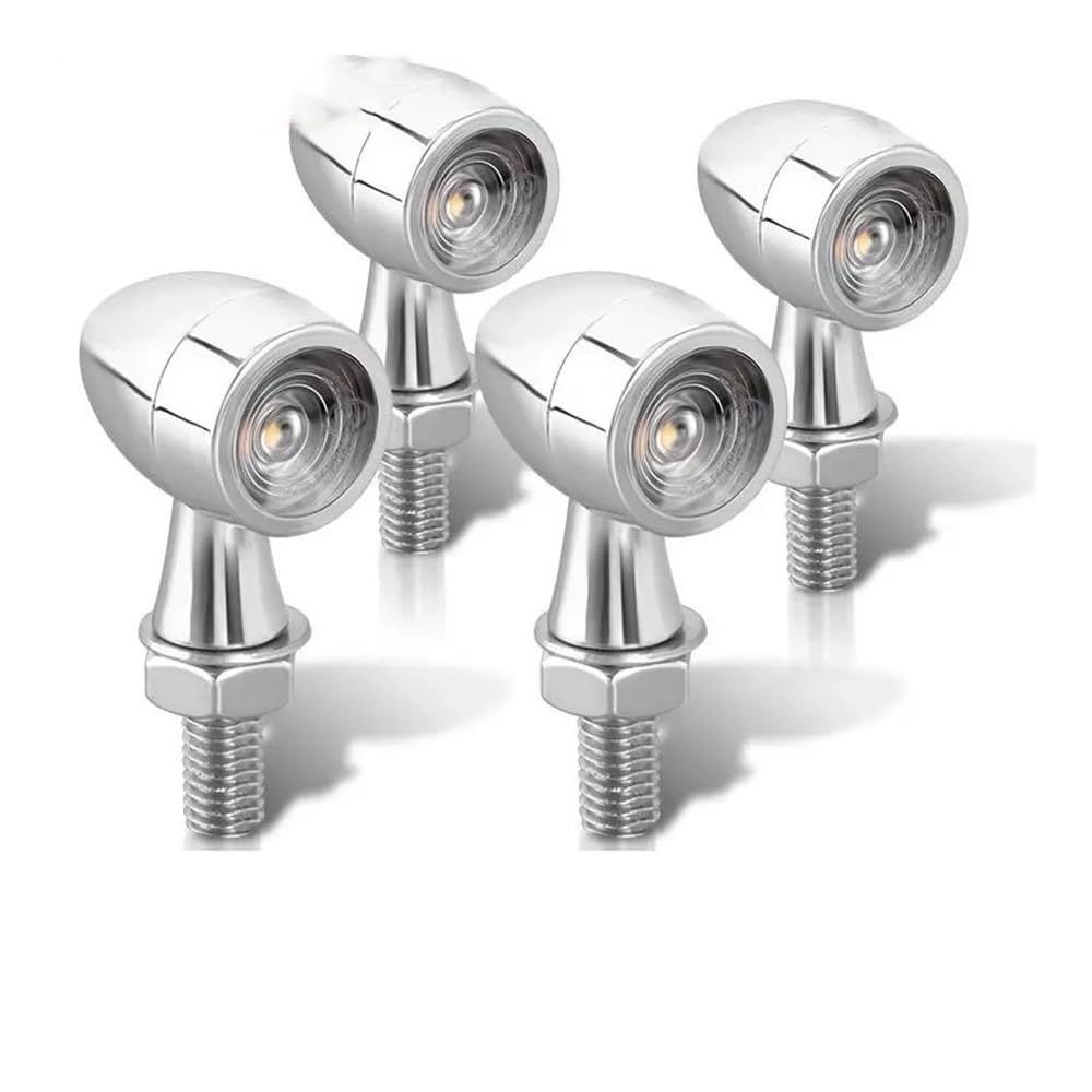 Intermitentes para moto, Mini Led Ámbar De 8mm Señal Giro Para Motocicleta Luces Freno Rojas DRL Blancas Lámparas Intermitentes Cromadas Para Motocicleta 12V Para