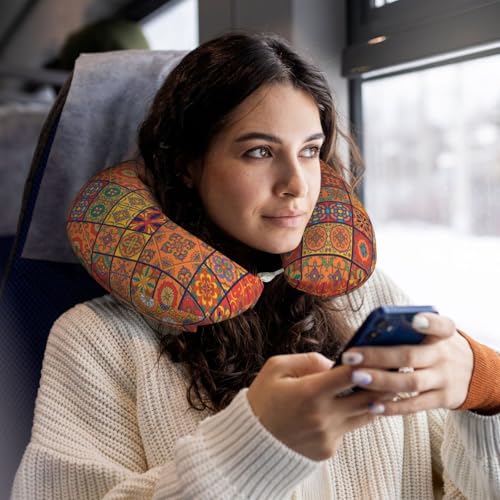 Almohada de viaje con diseño geométrico marroquí miniatura 6