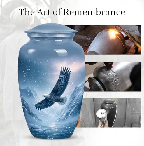 Image of Eagle Urns for Human Ashes Adult Man, Cremation Urns for Human Ashes, Memorial Urn for Adult Male, Large Urn for Ash, (10 Inch, 200 Cubic Inches)