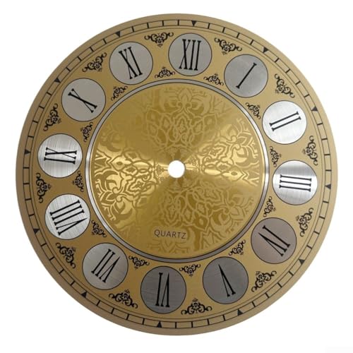 Aluminum Clock for Dial Face Replacement for Wall Clocks, 180 mm (7 Inch) Vintage Gold Roman Numeral for Dial, 0.5 mm Thick with 10 mm Center Hole
