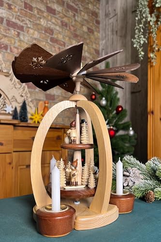 2-stöckige Weihnachtspyramide WINTERKINDER - Exklusiv - 28 cm - 100%...