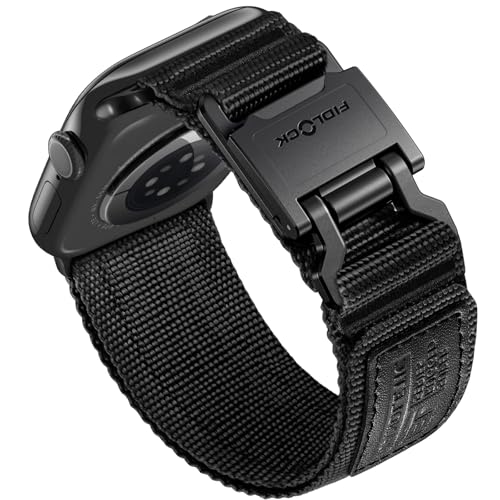 Bracelet Apple Watch Ultra 49mm Bandletic nylon noir iWatch Series 10 46mm 9 8 7 45mm