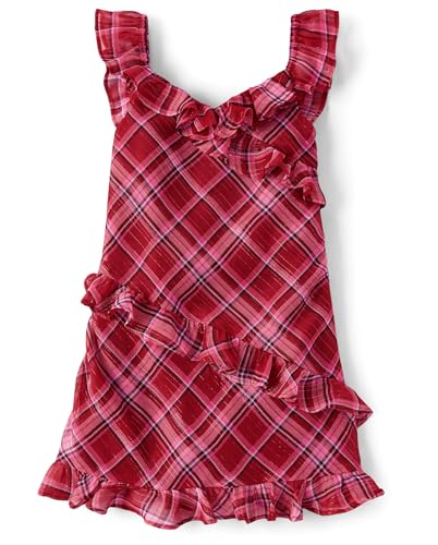 The Children's Place,Girls,Sleeveless Dressy Dresses,Red Ochre,6