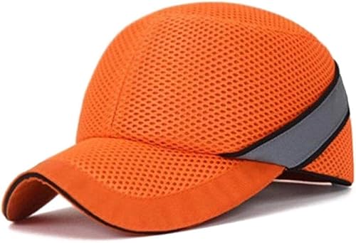 MEGAHERZ Casquette de sécurité de Style Baseball Classique, légère et Respirante, Casque de Protection Confortable pour Hommes et Femmes. (Orange)